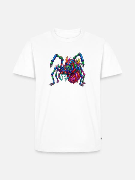 Neon Arachnid Rampage - Männer Premium Bio T-Shirt - Weiß