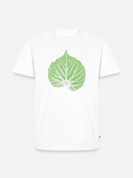 Blatt Linde / Lindenblatt - Natur & Wald - Männer Premium Bio T-Shirt - Weiß