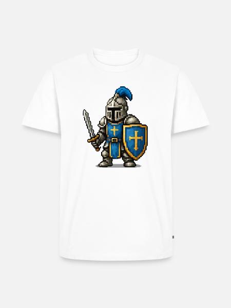 Ritter mit Schild und Schwert - Männer Premium Bio T-Shirt - Weiß