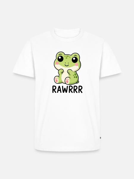 Süßer Frosch Kawaii Cartoon - Männer Premium Bio T-Shirt - Weiß