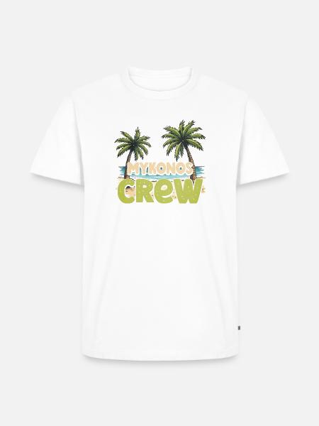 Mykonos Crew - Männer Premium Bio T-Shirt - Weiß