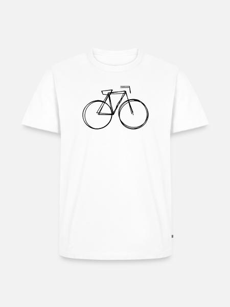 Fahrrad handgezeichnet - Männer Premium Bio T-Shirt - Weiß