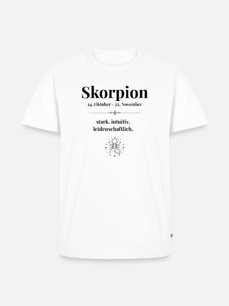 Sternzeichen Skorpion - Männer Premium Bio T-Shirt - Weiß