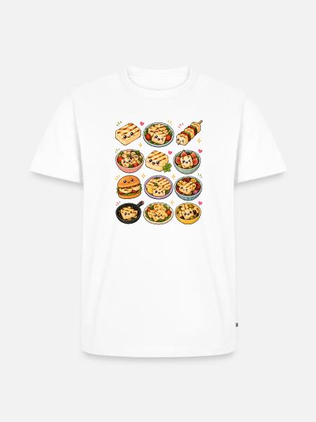Kawaii Halloumi | Grillkäse & Mediterran - Männer Premium Bio T-Shirt - Weiß