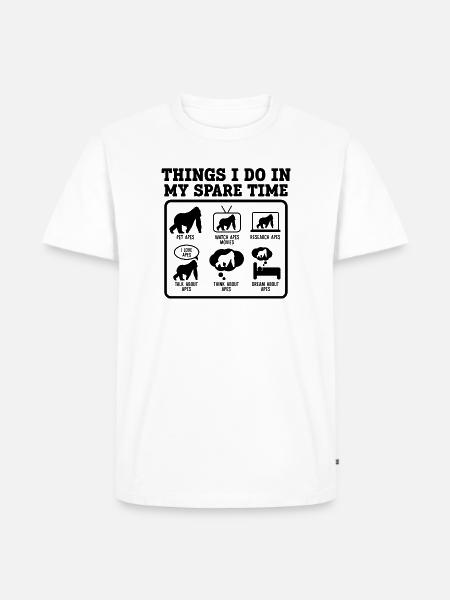 AFFEN SPRUCH HUMOR - Männer Premium Bio T-Shirt - Weiß
