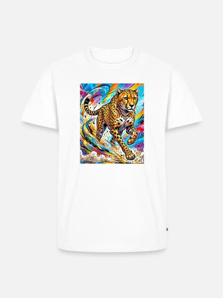 Gepard - Männer Premium Bio T-Shirt - Weiß