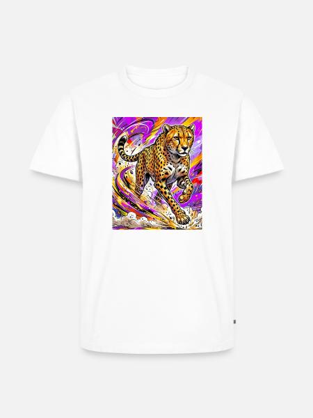 Gepard - Männer Premium Bio T-Shirt - Weiß