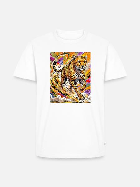 Gepard - Männer Premium Bio T-Shirt - Weiß