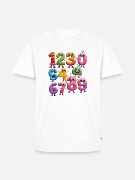 Farbige Nummern - Männer Premium Bio T-Shirt - Weiß