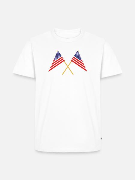 Flagge der Vereinigten Staaten - Männer Premium Bio T-Shirt - Weiß
