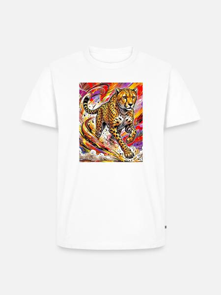 Gepard - Männer Premium Bio T-Shirt - Weiß