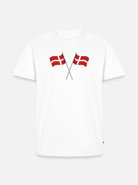 Dänische Flagge - Männer Premium Bio T-Shirt - Weiß
