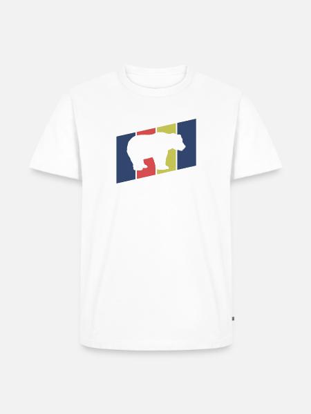 Bär Silhouette Retro Style - Männer Premium Bio T-Shirt - Weiß