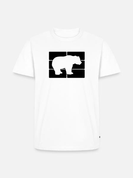 Bär Silhouette  - Männer Premium Bio T-Shirt - Weiß
