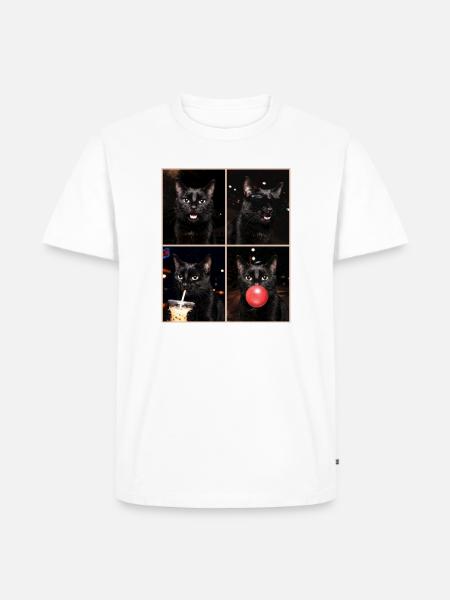 Katzen schwarze Katze - Männer Premium Bio T-Shirt - Weiß