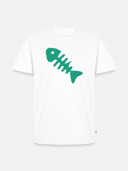 Gruene Fischgraete Icon - Männer Premium Bio T-Shirt - Weiß