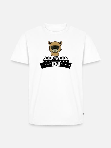 Fuchs DJ Comic - Männer Premium Bio T-Shirt - Weiß