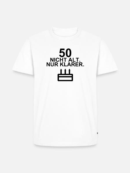 50 – Nicht alt. Nur klarer. - Männer Premium Bio T-Shirt - Weiß