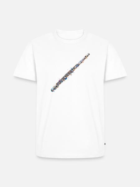 Steampunk Flöte Metallkunst - Männer Premium Bio T-Shirt - Weiß