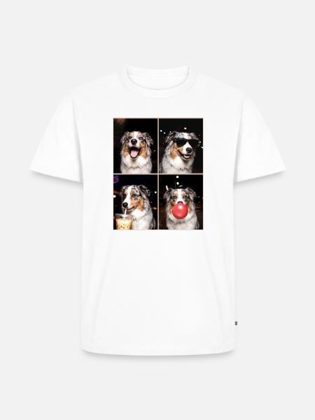Hunde Australian Shepherd Hund - Männer Premium Bio T-Shirt - Weiß