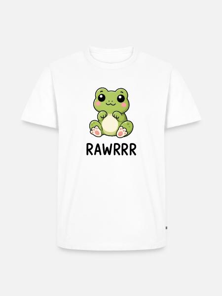 Süßer Frosch Lustiger Cartoon - Männer Premium Bio T-Shirt - Weiß