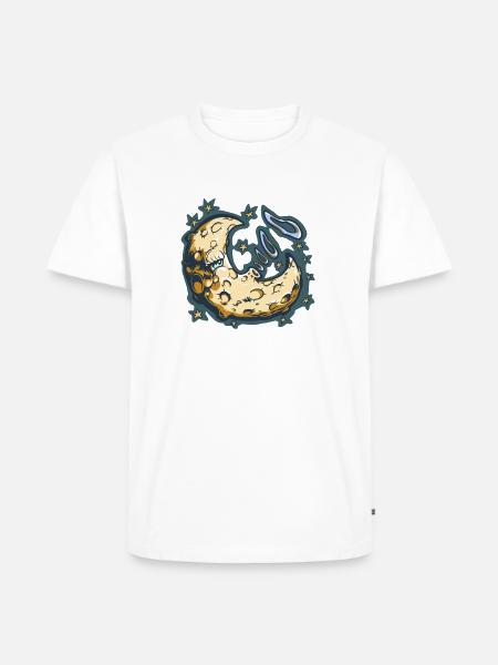 Der Rauchende Mond - Männer Premium Bio T-Shirt - Weiß