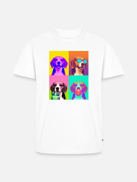 Hunde Beagle Hund - Männer Premium Bio T-Shirt - Weiß