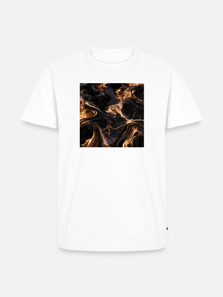 Schwarzer Marmor und flüssiges Gold - Männer Premium Bio T-Shirt - Weiß
