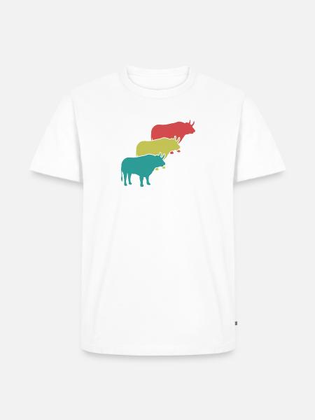 Stier Kraft Trio - Männer Premium Bio T-Shirt - Weiß