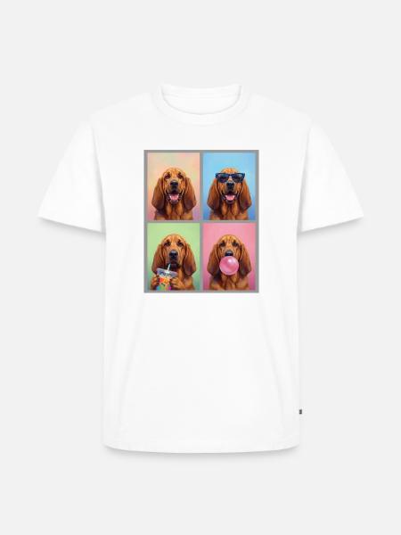 Hunde Bluthund Hund - Männer Premium Bio T-Shirt - Weiß