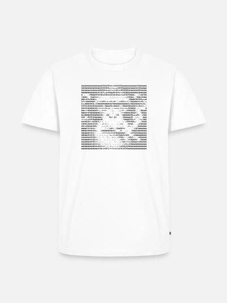 Smoking Chimp ASCII Kunstporträt - Männer Premium Bio T-Shirt - Weiß