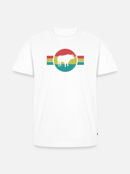 Stier Retro   - Männer Premium Bio T-Shirt - Weiß