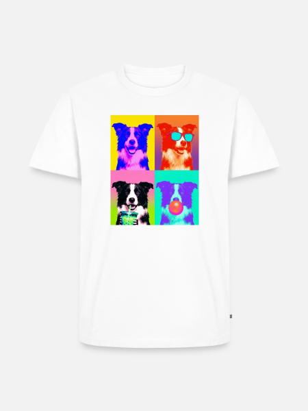 Hunde Border Collie Hund - Männer Premium Bio T-Shirt - Weiß