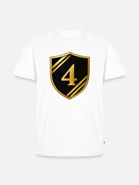 wappen-zahl-4 - Männer Premium Bio T-Shirt - Weiß