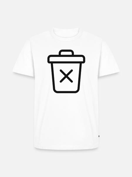 Mülltonnen-Symbol löschen - Männer Premium Bio T-Shirt - Weiß