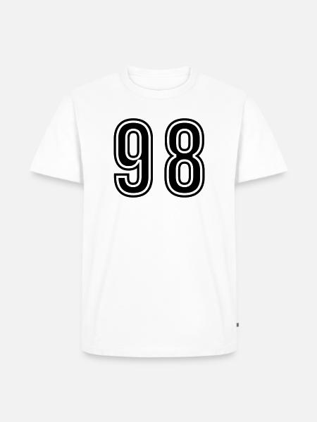 98 Zahl symbol - Männer Premium Bio T-Shirt - Weiß