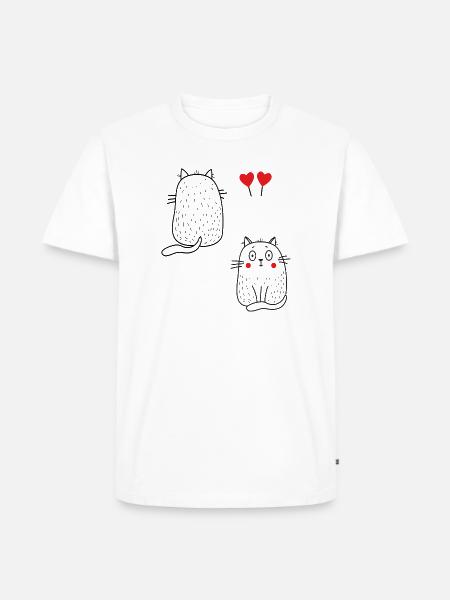coole Katzen - Männer Premium Bio T-Shirt - Weiß