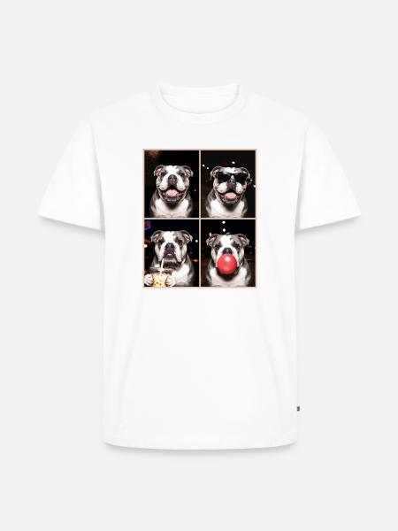 Hunde Bulldog Hund - Männer Premium Bio T-Shirt - Weiß