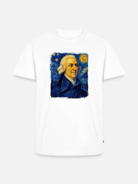 Adam Smith Sternennächte - Männer Premium Bio T-Shirt - Weiß