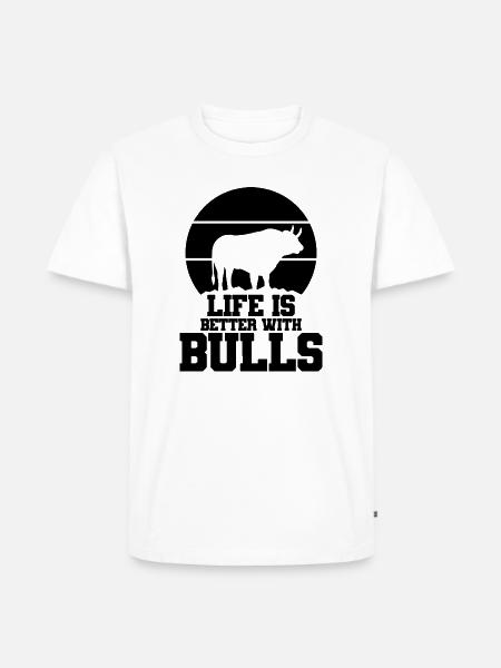 Stier Spruch Humor - Männer Premium Bio T-Shirt - Weiß