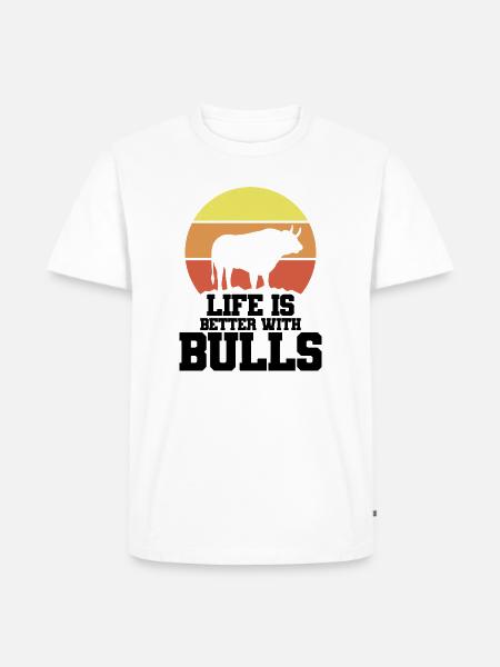 Stier Spruch Humor - Männer Premium Bio T-Shirt - Weiß
