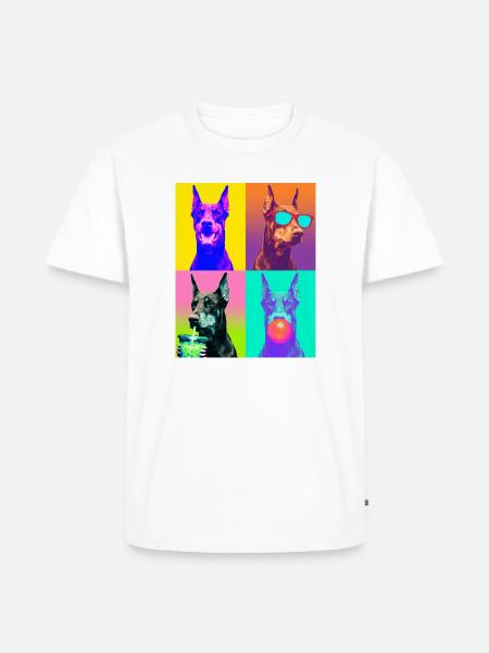 Hunde Dobermann Hund - Männer Premium Bio T-Shirt - Weiß