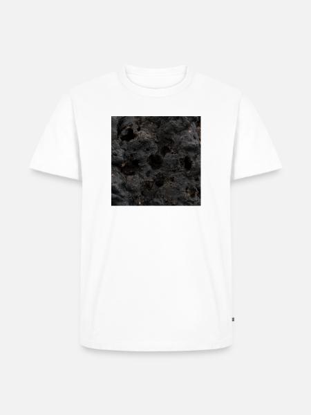 Texturiertes, dunkles vulkanisches Gestein - Männer Premium Bio T-Shirt - Weiß