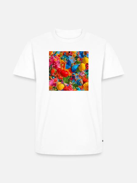 Bunter tropischer Wahnsinn - Männer Premium Bio T-Shirt - Weiß