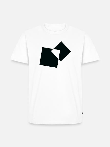 Geometrisch überlappende Quadrate - Männer Premium Bio T-Shirt - Weiß