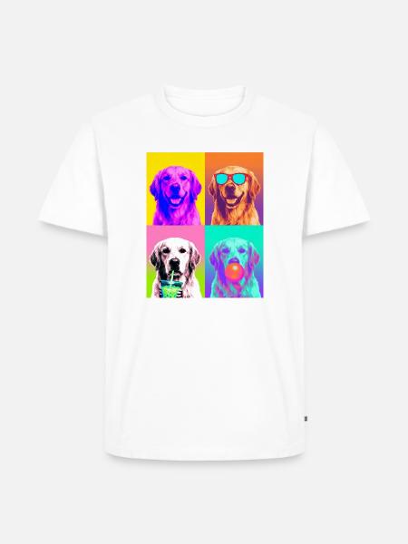 Hunde Golden Retriever Hund - Männer Premium Bio T-Shirt - Weiß