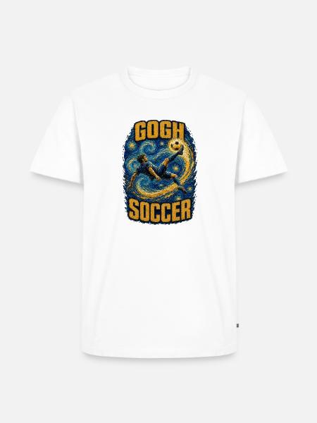 Gogh Fußball - Männer Premium Bio T-Shirt - Weiß