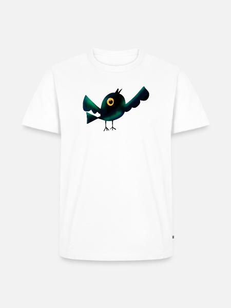Nachtvogel im Wald - Männer Premium Bio T-Shirt - Weiß