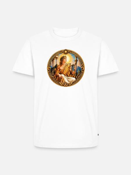 Goldene Sonnenharfe der Muse - Männer Premium Bio T-Shirt - Weiß