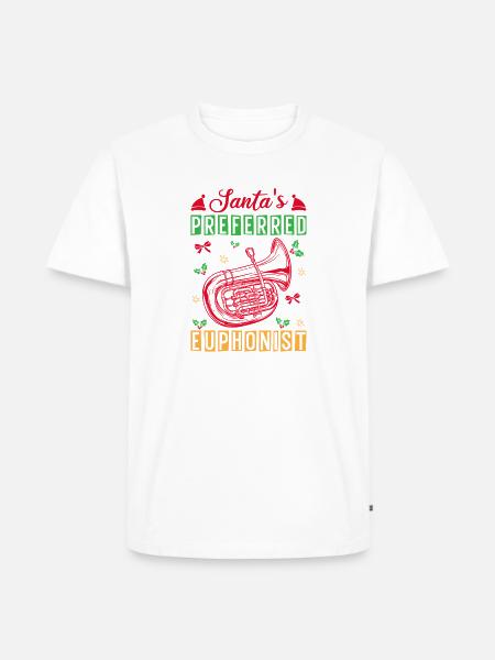 Euphonium Santa´s Preferred Euphonist Baritone - Männer Premium Bio T-Shirt - Weiß